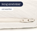 Julius Zöllner Musselin Stillkissen ca. 190 cm | Füllung 42 Liter EPS-Mikroperlen | Made in Germany | Bezug aus 100% Baumwollmusselin | OEKO-TEX® STANDARD 100 | Ivory