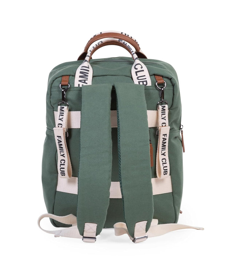 CHILDHOME, Wickelrucksack Family Bag Club, Großes Fassungsvermögen, Multifunktional, 11 Fächer, Isotherm Taschen,Trolley-Koffer Durchgang,Kinderwagenbefestigung,20,5L,Grün
