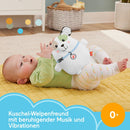 FISHER-PRICE Schlummer Hündchen Spieluhr - Tragbarer weicher Plüschklangerzeuger mit beruhigender Musik auf Reisen, 4 Wiedergabeeinstellungen, maschinenwaschbar