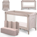 KikkaBoo Reisebett Baby Faltbar ohne Matratze SO GIFTED, Kinderreisebett & Babybett 120x60 cm, Bis 15 kg, Kompakt & Tragbar, mit Transporttasche, Zusammenklappbar für Reise & Urlaub, Beige