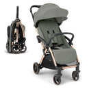KikkaBoo EDEN Kinderwagen Buggy bis 22 kg – Leicht (7,1 kg), Kompakt & Stilvoll, One-Hand-Faltbar, Inkl. Regenschutz, Armee-Grün