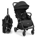 KikkaBoo Buggy Kinderwagen Reisebuggy CIELA, Bis 22 kg, Leicht (7,1 kg), One-Hand-Faltbar, Atmungsaktiv & Wasserabweisend, Inkl. Regenschutz, Schwarz
