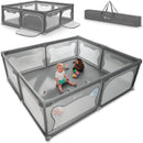 LIONELO WILLOW XL baby playpen, from 0–48 months, large area 187 cm x 207 cm x 68 cm, baby playpen with breathable mesh side walls, 2 side entrances with a zipper