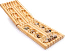 small foot Strategiespiel Kalaha, in einer hochwertigen Bambus-Box mit 48 Natursteinen, ab 6 Jahren, 2844, Holz