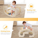 Labebe Montessori Kletterbogen，Spezielles Makrone Kletterdreieck für Kinder，2 in 1 Klettergerüst & Schaukelpferd holz indoor ab 1 jahr