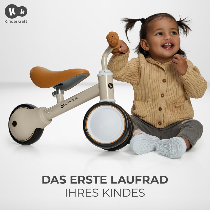Kinderkraft Laufrad CUTIE, Lernlaufrad, Kinderlaufrad, Lauflernrad, Fahrrad ohne Pedale, Dreirad, Aus Metall, Modernes Design, Sichere Konstruktion