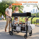 Sekey Bollerwagen Kinder Zwillingsmodus, Bollerwagen Faltbar mit Dach 2 Kinder, Duo Schiebegriff Kinderwagen Doppelsitz mit 2 integrierten 5-Punkt-...