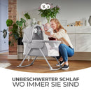 Kinderkraft Kinderbett 3 in 1 LOVI, Kinderreisebett, Stubenwagen, Babywiege, Baby Wippe, Zusammenklappbar, Einfach Transport, mit Zubehör, Tasche, Moskitonetz