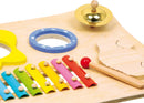 small foot 1166 Musiktisch aus Holz, inkl. Xylophon, Ratsche, Schelle, Trommel und Holzschlegl, ab 3 Jahren