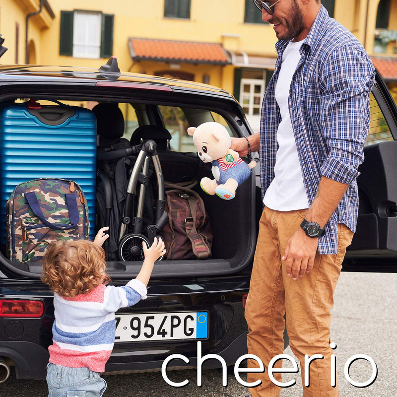 Chicco Cheerio Compact Hundewagen von 0 bis 15 kg, ultraleicht, zusammenklappbar und neigbar mit Schlafposition, automatischem Schließen, Sonnenschirm und Regenschutz, Blossom, schwarz