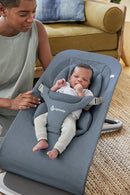 Ergobaby 3-in-1 Evolve Bouncer, Ergonomische Babywippe für Neugeborene ab Geburt bis zum Kleinkind, Babyschaukel mit Neugeboreneneinsatz (2,5 kg - 13,2 kg), Oxford Blue