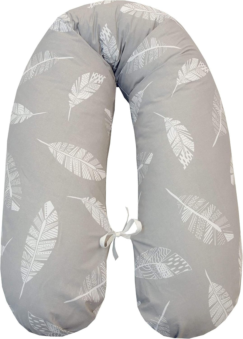 Emi&Sam Stillkissen 170cm Bezug Lagerungkissen Stillkissenbezug Ersatzbezug ((nur Bezug) 12. Grau Feder)