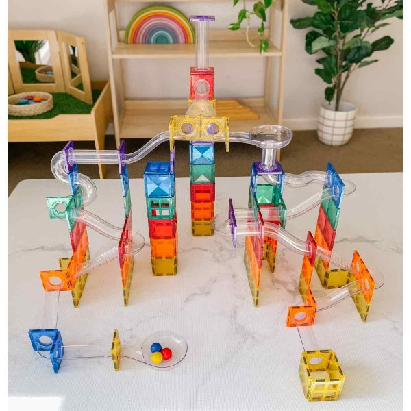 CONNETIX Connetix Magnetbausteine Kugelbahn Rainbow Ball Run Pack - 92 Teile