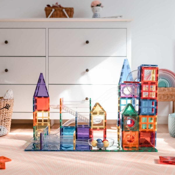 CONNETIX Connetix Magnetbausteine Kugelbahn Rainbow Ball Run Pack - 92 Teile