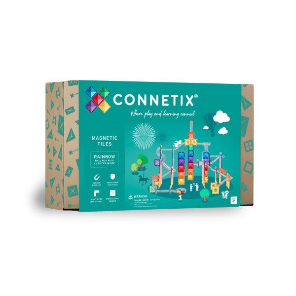 CONNETIX Connetix Magnetbausteine Kugelbahn Rainbow Ball Run Pack - 92 Teile