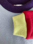 kronjuwel Kaschmirpullover Größe 86/92 hellblau rot Upcycling