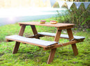 roba Kinder Outdoor+ Sitzgruppe - Picknick for 4 - Garten Sitzgarnitur aus wetterfestem Massivholz - 4 Plätze - Teak