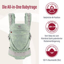 manduca XT Babytrage - Verstellbarer Sitz, der mitwächst - Vom Neugeborenen bis zum Kleinkind - Babytrage aus Bio-Baumwolle mit 3 Tragemöglichkeiten,Botanic Green