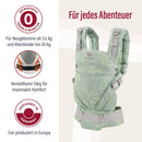 manduca XT Babytrage - Verstellbarer Sitz, der mitwächst - Vom Neugeborenen bis zum Kleinkind - Babytrage aus Bio-Baumwolle mit 3 Tragemöglichkeiten,Botanic Green