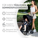 KikkaBoo BEETLE Kinderwagen, Kinderwagen bis 22 kg, faltbar, leicht, kompakt, Schwarz