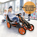 hauck Go-Kart Speedster für Kinder ab 4 Jahren bis 50 kg Köpergröße 90-110 cm, Tretauto mit Handbremse, verstellbarem Sitz, Vor- und Rückwärtsgang, Pedalantrieb, EVA Rreifen (Orange)