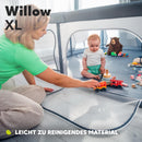 LIONELO WILLOW XL baby playpen, from 0–48 months, large area 187 cm x 207 cm x 68 cm, baby playpen with breathable mesh side walls, 2 side entrances with a zipper