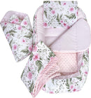 Medi Partners Babynest Nestchen Baby Set für Neugeborene - 100x60x15 Kuschelnest 5 teilig tragbar Nest zweiseitig Babynestchen Bett 100% Baumwolle ...