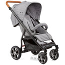 Gesslein Buggy S4 Air+ Design 545 mit Liegefunktion, klein zusammenklappbar, für große Kinder bis 25 kg, veganer Lederschieber cognac höhenverstellbar, Kinderwagen Sportwagen