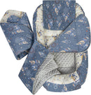 Medi Partners Babynest Nestchen Baby Set für Neugeborene - 100x60x15 Kuschelnest 5 teilig tragbar Nest zweiseitig Babynestchen Bett 100% Baumwolle (Traumfänger mit grauen Minky)