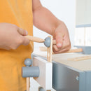 Werkbank, Holzwerkbank, Werkzeug-Set, große Arbeitsplatte, Ablage, 3 Schubfächer, mitwachsend