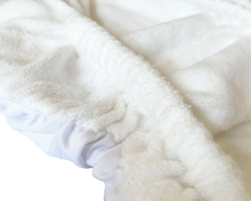 Blümchen Taschenwindel BioBaumwolle Druckknopf (5-18kg) weiss