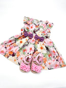 Blumenkleid mit Sandalen - Gr. 74 (Shein)