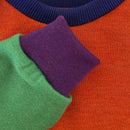 kronjuwel Wollpullover 128 orange grün Upcycling