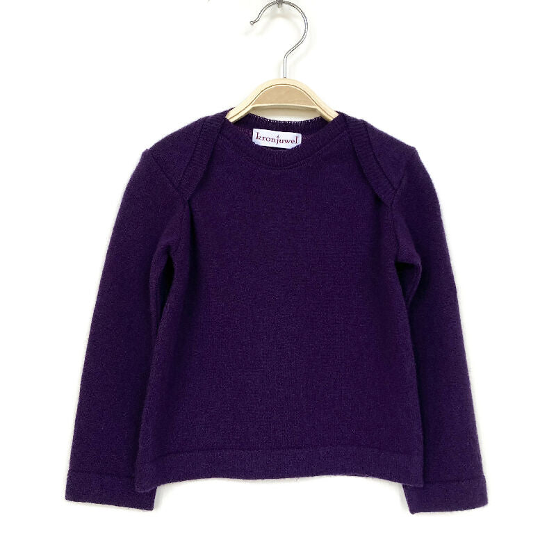 kronjuwel Langarmshirt Wolle/Kaschmir 86/92 violett Upcycling