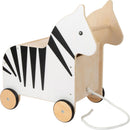 Small Foot Holz Spielzeugkiste Zebra - Aufbewahrungsbox mit Zugband