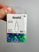 itoshii - Ponii Beads Aqua Mix 9x6mm 80 Stück