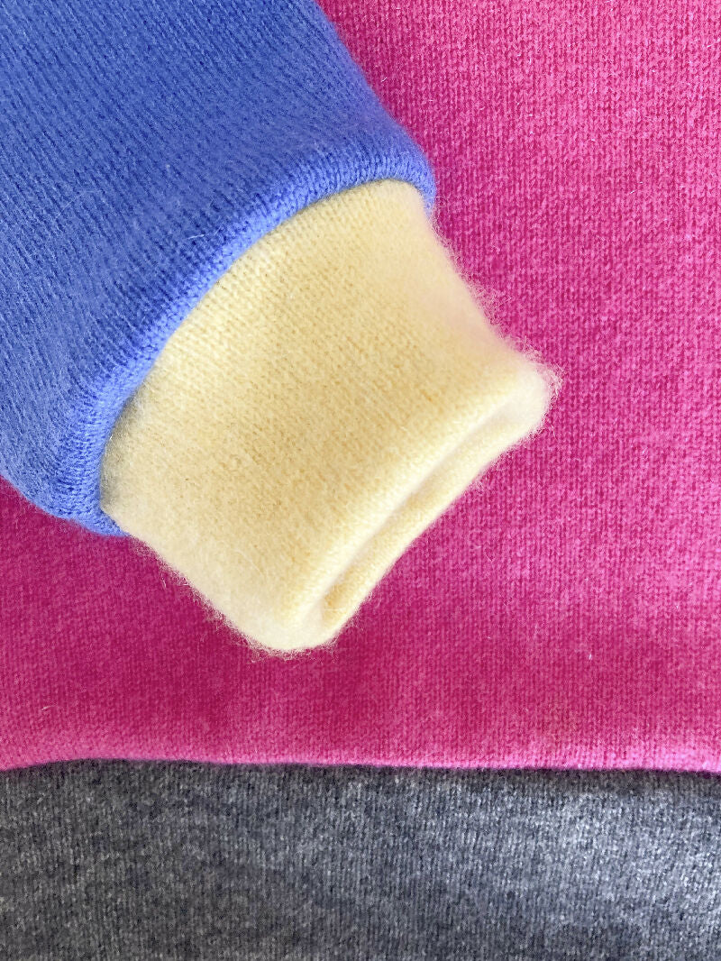 kronjuwel Kaschmirpullover Größe 86 pink blau Upcycling