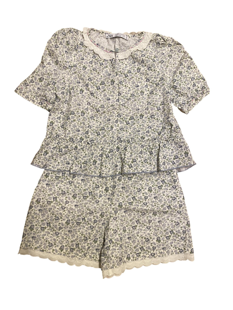Blusen Hemden & Blusen Kleidung Set bluse & short ZARA Front Image Second Hand