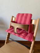 St. Tropez gestreiftes Kissen-Set, wasserdicht, kompatibel mit dem Stokke Tripp Trapp Hochstuhl – Pink auf Pink