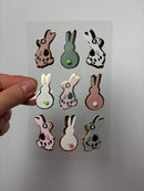 PAPER POETRY • 3D-STICKER BUNNY HOP HASEN ROSA • 9 STÜCK