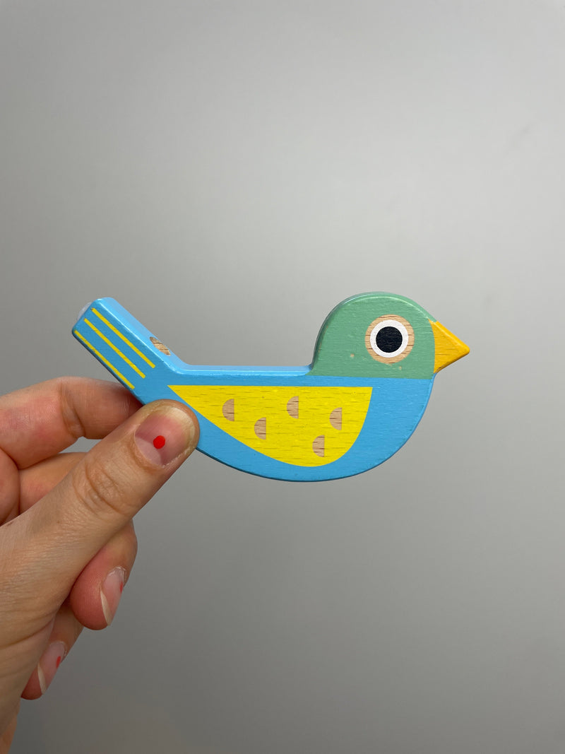 Colorful wooden bird whistle