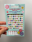 Nagelaufkleber und Strasssteine • Smiley