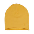 Organic cotton beanie, brushed inside for comfort and warmth, in Amber Gold