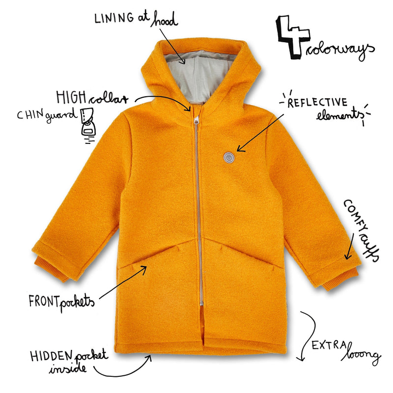 Kids boiled wool parka