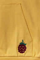 Lenzi Hoody in senfgelb mit kleiner Brombeer Stickerei 86/92, 98/104, 110/116, 122/128, 158/164