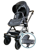 Hartan - AMG GT Kombikinderwagen (Babywanne und Sportsitz) inkl. Wickeltasche und Regenschutz - Schwarz in sehr gutem Zustand