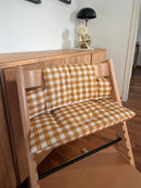 Waterproof Wipe Clean High Chair Cushion | Compatible with Stokke Tripp Trapp | Caramel Vichy Gingham