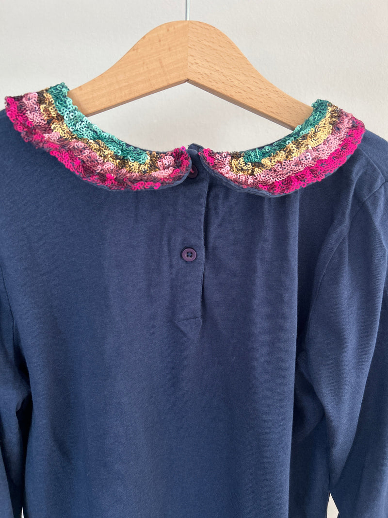 Mini Boden Shirt with Glitter Collar - Size 152