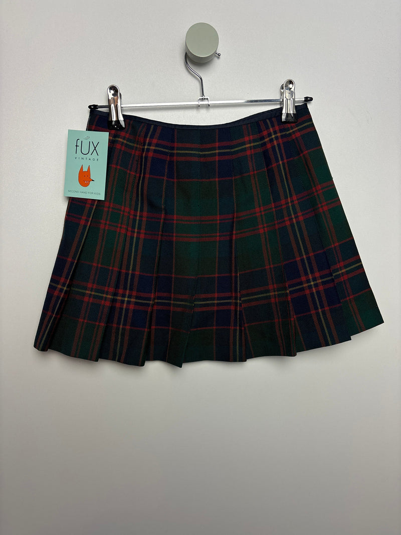 Checked wool wrap skirt with pleats • 128 • ralph lauren