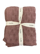 Mushie Gestrickte Babydecke mit Wabenmuster